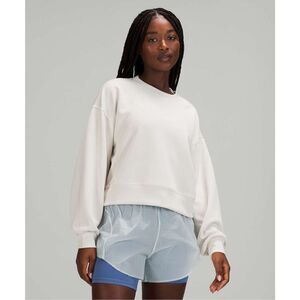 Lululemon Softstreme Perfectly Oversized Cropped Crew White Opal